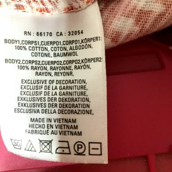 ANTHROPOLOGIE Akemi + Kin Boho Tunic Blouse Top Womens Ikat Red/Purple Sz Small - Picture 5 of 6